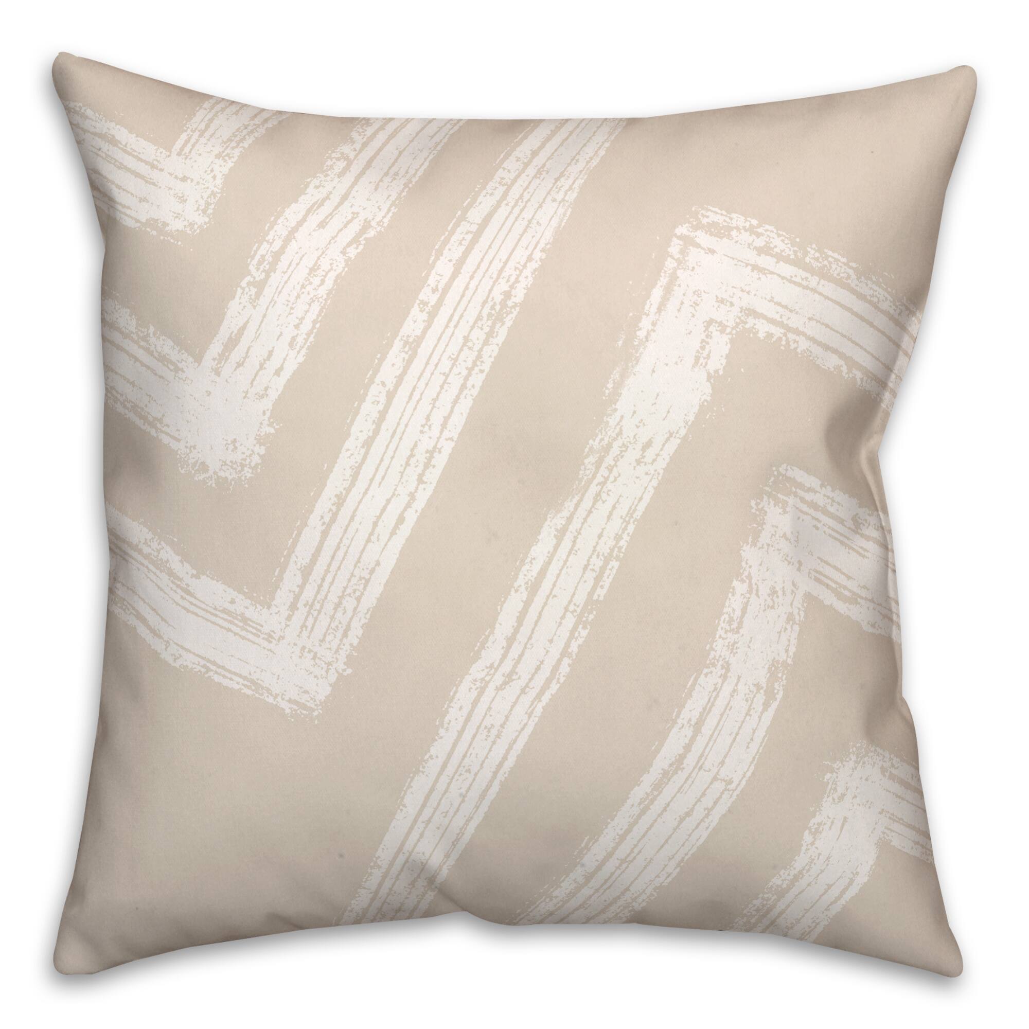 Neutral Zags Throw Pillow